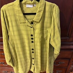 Habitat Chartreuse Textured Shirt